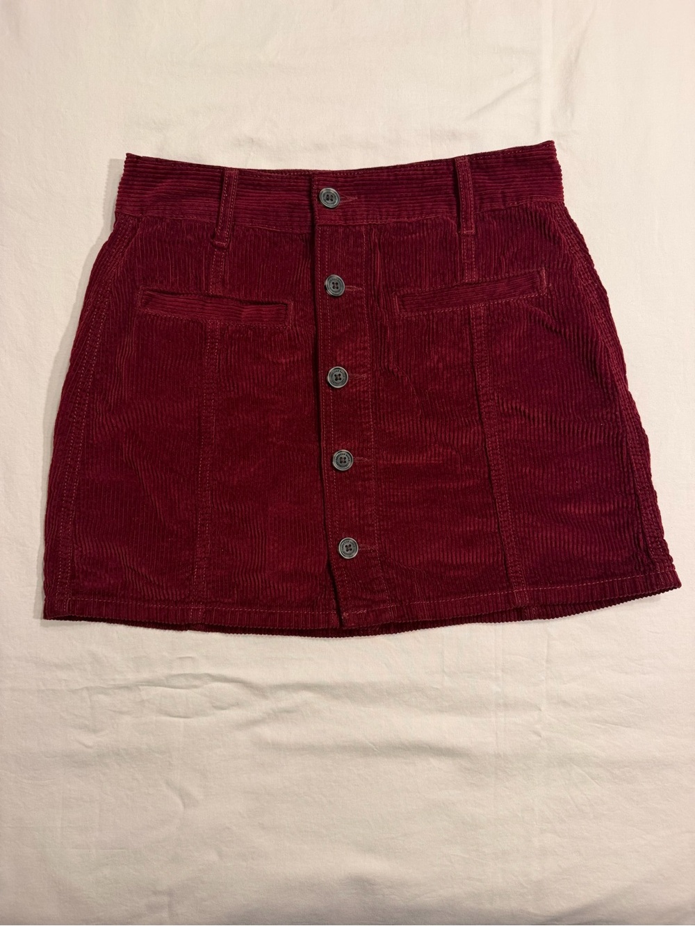 American Eagle A-Line Corduroy Skirt 2 Burgundy